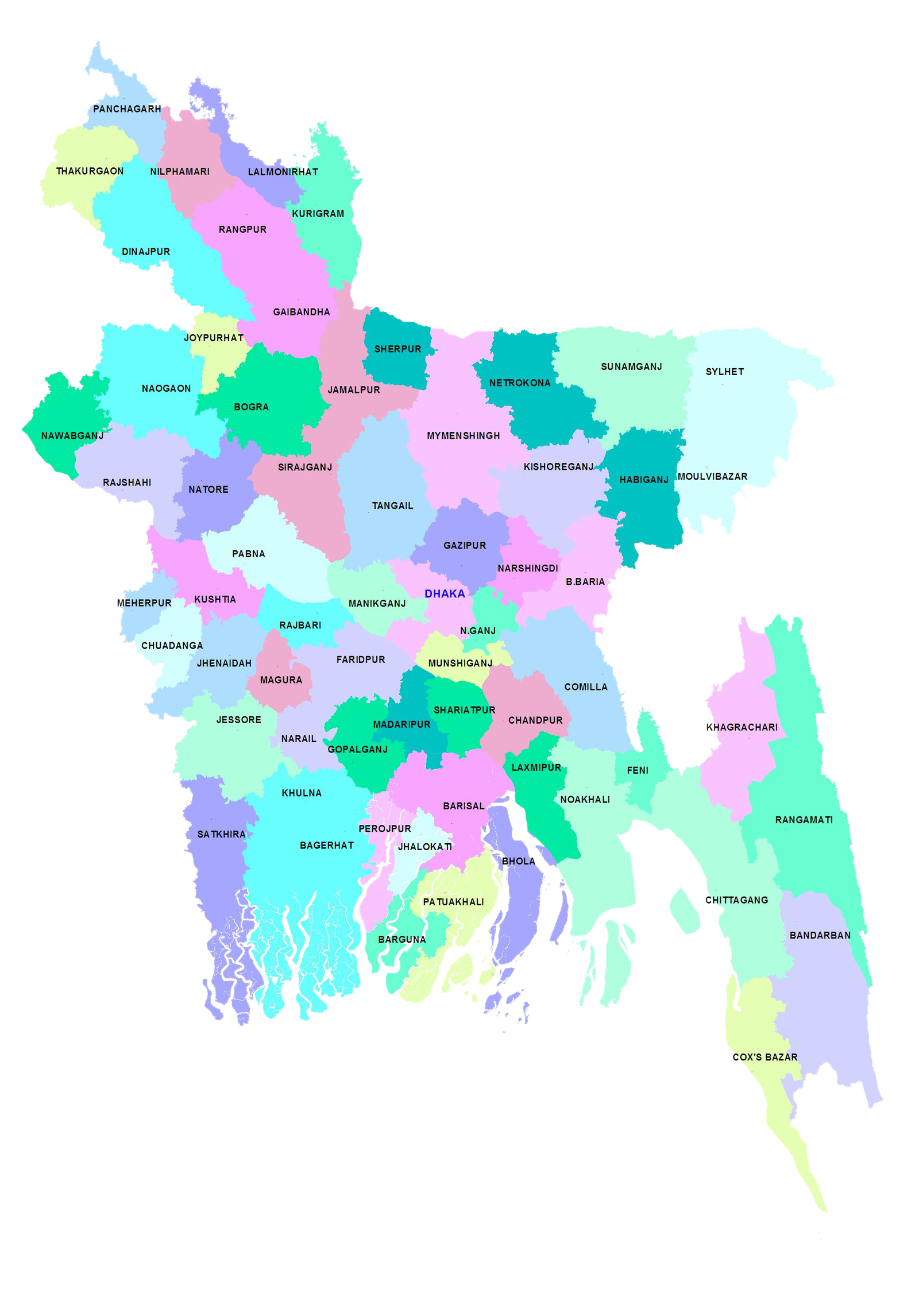Bangladesh District Map